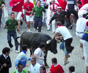 Los toros de Dolores Aguirre no cornearon a nacie en el encierro de 2009.
