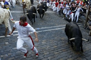 Los toros de Aguirre en el callejón.