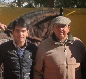 Salvador Vega y Tomás Campuzano durante un tentadero.