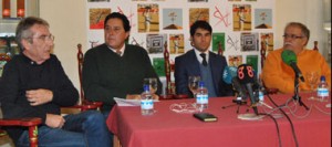 Manuel Ángel Millares, José María Rodríguez y Tomás Campuzano en la presentación del apoderamiento de Salvador Vega.