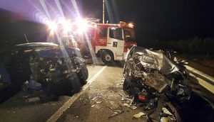 Estado en el que quedaron los dos vehículos accidentados. Fotografía: Diario La Rioja.