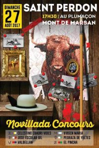 Cartel anunciador de la novillada concurso que se celebrará en Mont de Marsan.